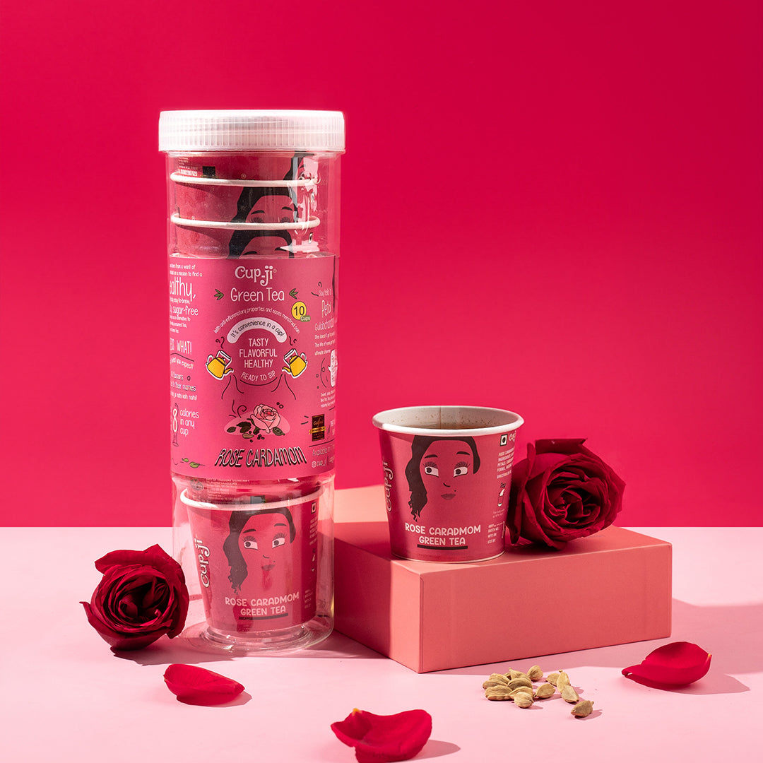 Rose Cardamom Green Tea - Pack of 10 Cups